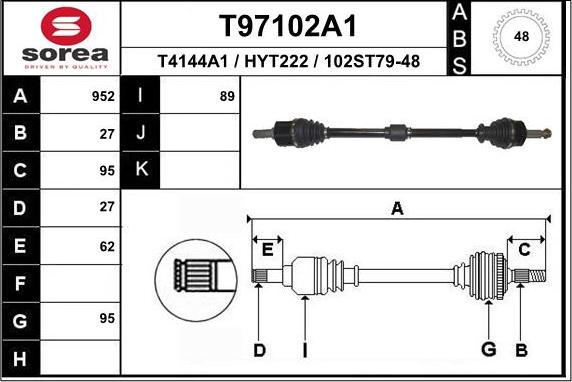 EAI T97102A1 - Sürücü mili furqanavto.az