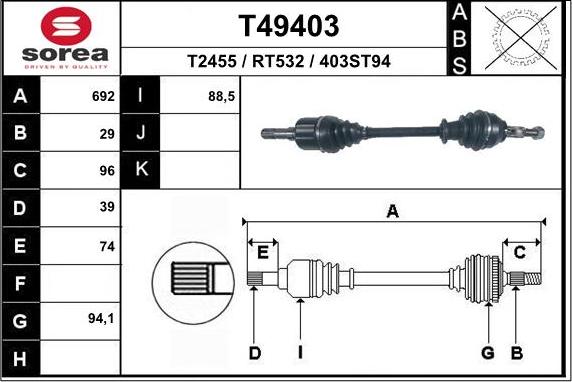 EAI T49403 - Sürücü mili furqanavto.az