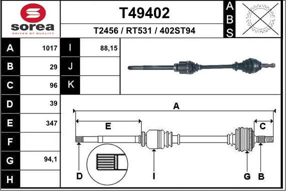 EAI T49402 - Sürücü mili furqanavto.az