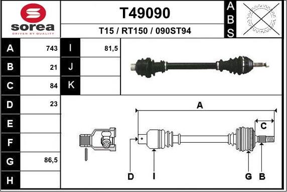 EAI T49090 - Sürücü mili furqanavto.az