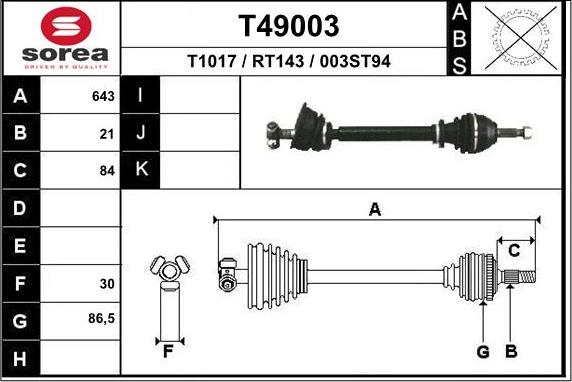 EAI T49003 - Sürücü mili furqanavto.az