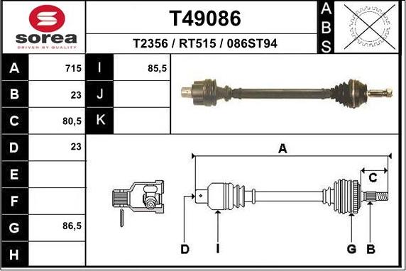 EAI T49086 - Sürücü mili furqanavto.az