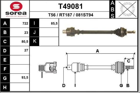 EAI T49081 - Sürücü mili furqanavto.az