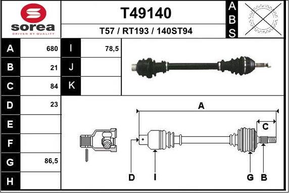 EAI T49140 - Sürücü mili furqanavto.az