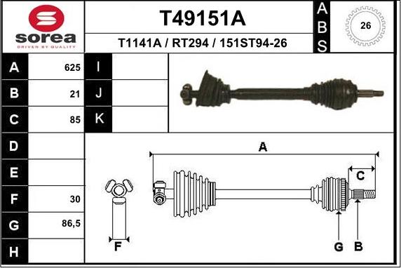 EAI T49151A - Sürücü mili furqanavto.az