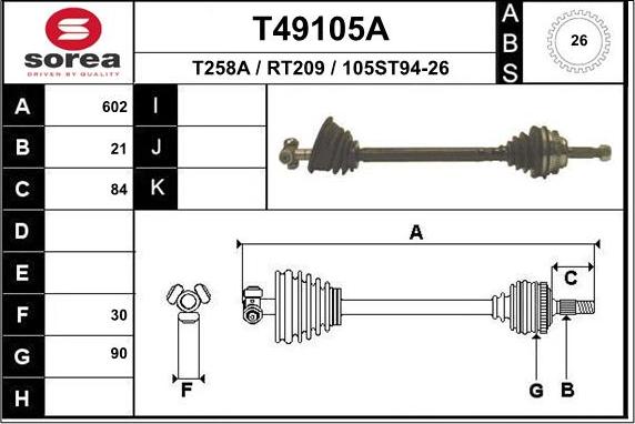 EAI T49105A - Sürücü mili furqanavto.az