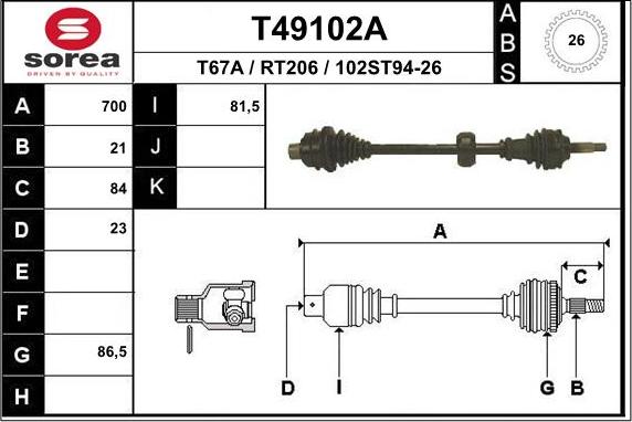 EAI T49102A - Sürücü mili furqanavto.az