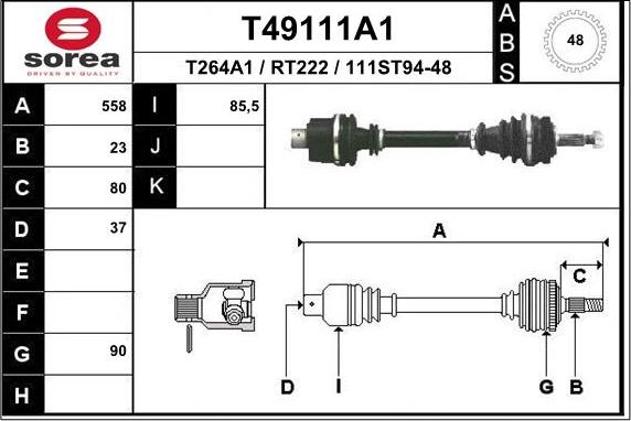 EAI T49111A1 - Sürücü mili furqanavto.az