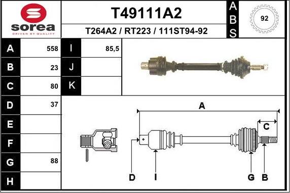 EAI T49111A2 - Sürücü mili furqanavto.az