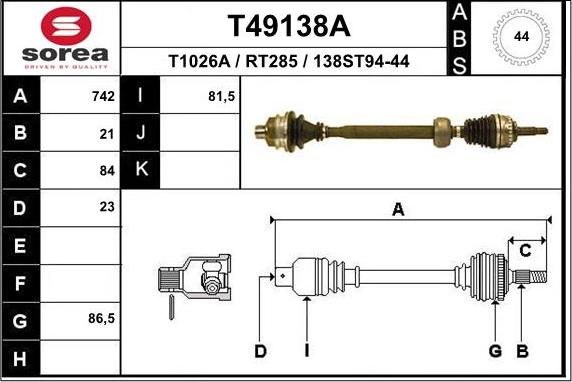 EAI T49138A - Sürücü mili furqanavto.az