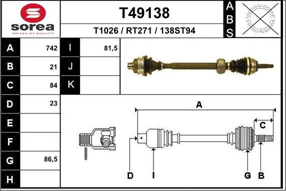 EAI T49138 - Sürücü mili furqanavto.az