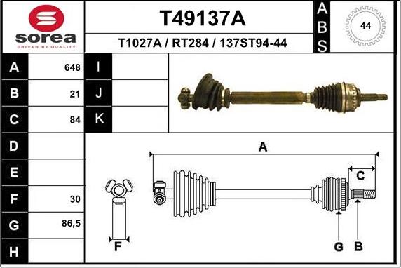 EAI T49137A - Sürücü mili furqanavto.az