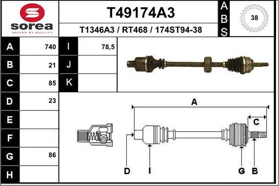 EAI T49174A3 - Sürücü mili furqanavto.az