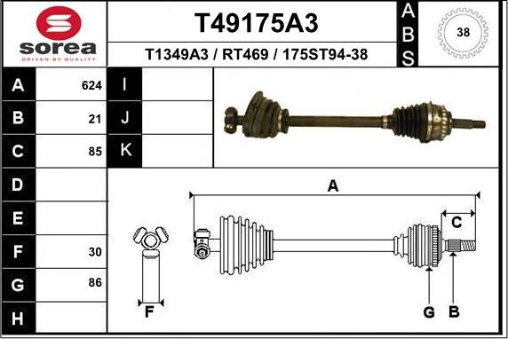 EAI T49175A3 - Sürücü mili furqanavto.az