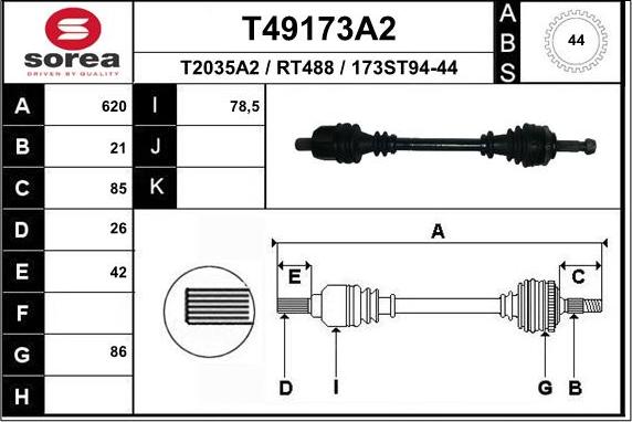 EAI T49173A2 - Sürücü mili furqanavto.az