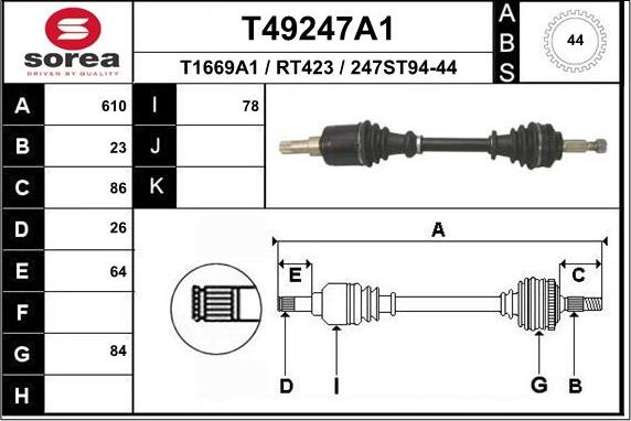 EAI T49247A1 - Sürücü mili furqanavto.az