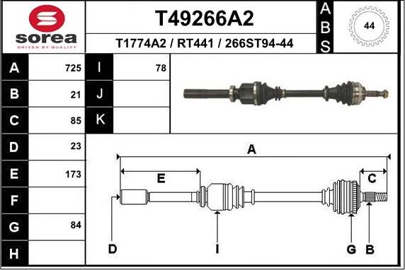 EAI T49266A2 - Sürücü mili furqanavto.az