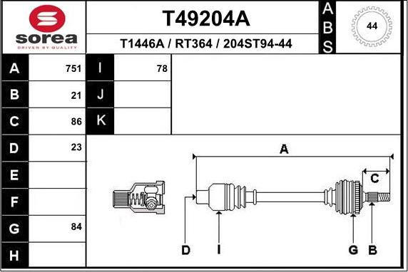 EAI T49204A - Sürücü mili furqanavto.az