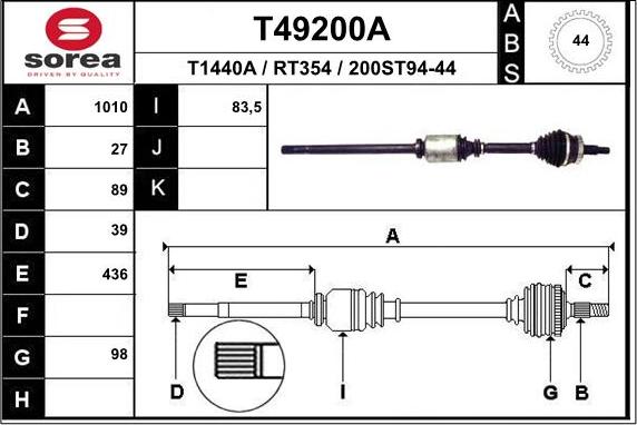 EAI T49200A - Sürücü mili furqanavto.az