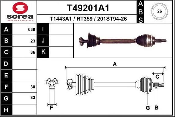 EAI T49201A1 - Sürücü mili furqanavto.az