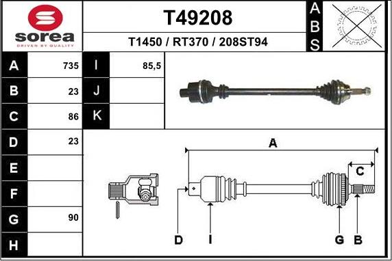 EAI T49208 - Sürücü mili furqanavto.az