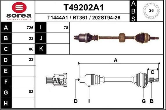 EAI T49202A1 - Sürücü mili furqanavto.az