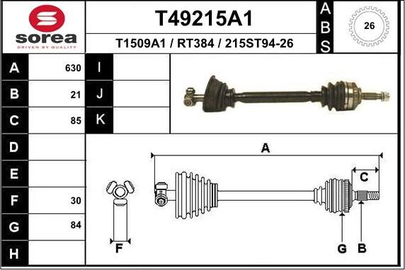 EAI T49215A1 - Sürücü mili furqanavto.az