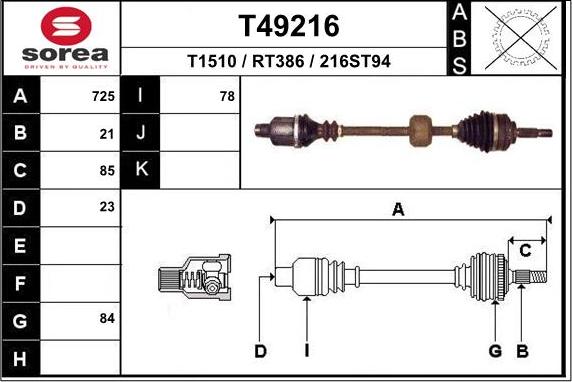 EAI T49216 - Sürücü mili furqanavto.az