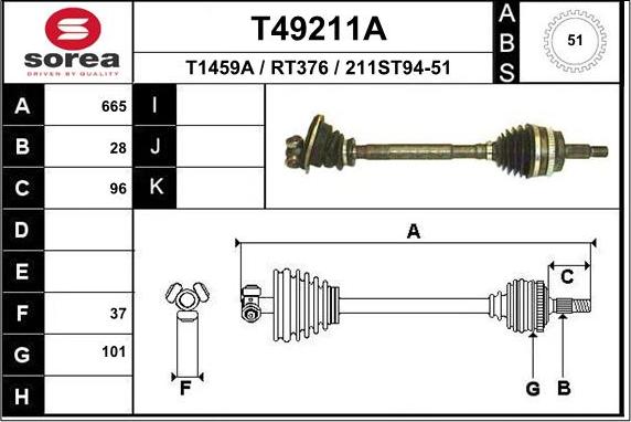 EAI T49211A - Sürücü mili furqanavto.az