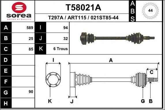 EAI T58021A - Sürücü mili furqanavto.az