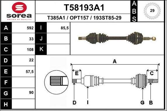 EAI T58193A1 - Sürücü mili furqanavto.az