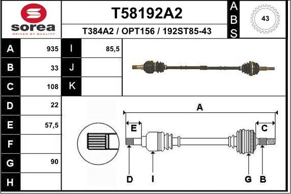 EAI T58192A2 - Sürücü mili furqanavto.az