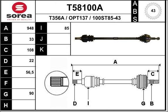 EAI T58100A - Sürücü mili furqanavto.az