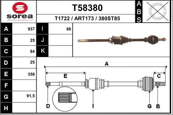 EAI T58380 - Sürücü mili furqanavto.az