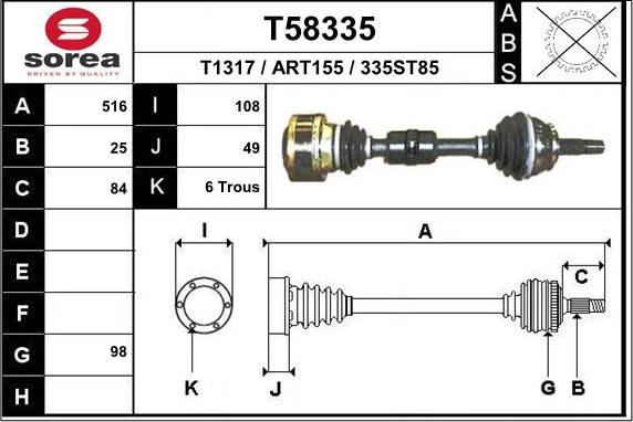 EAI T58335 - Sürücü mili furqanavto.az