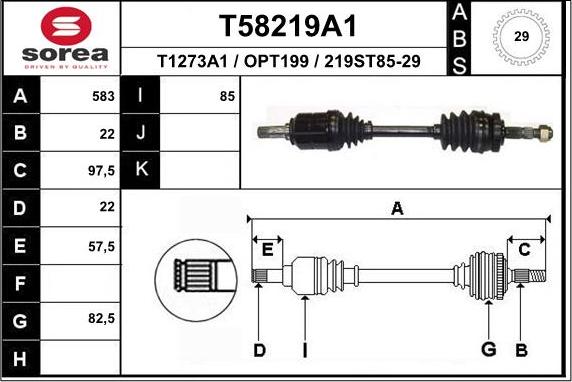 EAI T58219A1 - Sürücü mili furqanavto.az