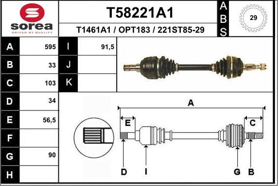 EAI T58221A1 - Sürücü mili furqanavto.az