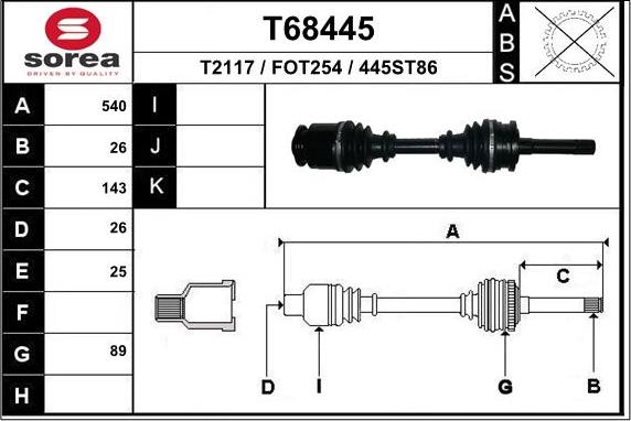 EAI T68445 - Sürücü mili furqanavto.az