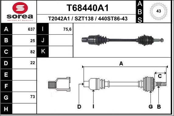 EAI T68440A1 - Sürücü mili furqanavto.az