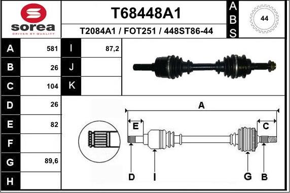 EAI T68448A1 - Sürücü mili furqanavto.az