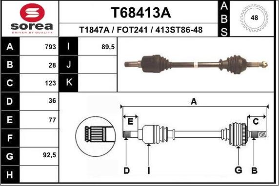 EAI T68413A - Sürücü mili furqanavto.az