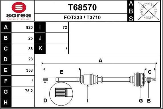 EAI T68570 - Sürücü mili furqanavto.az