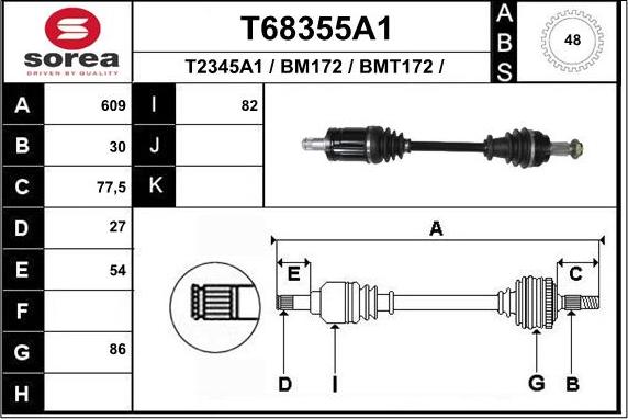 EAI T68355A1 - Sürücü mili furqanavto.az