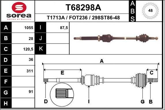 EAI T68298A - Sürücü mili furqanavto.az