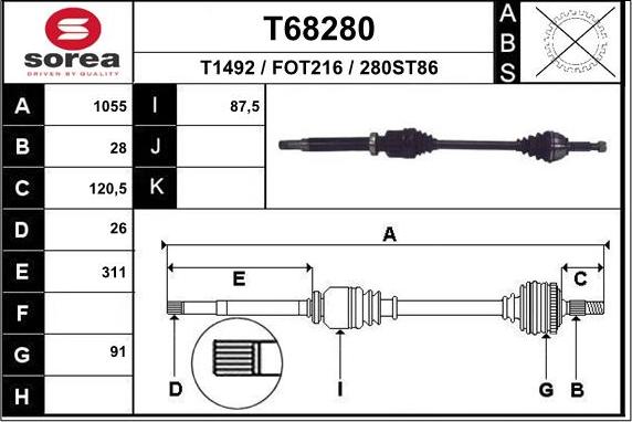 EAI T68280 - Sürücü mili furqanavto.az