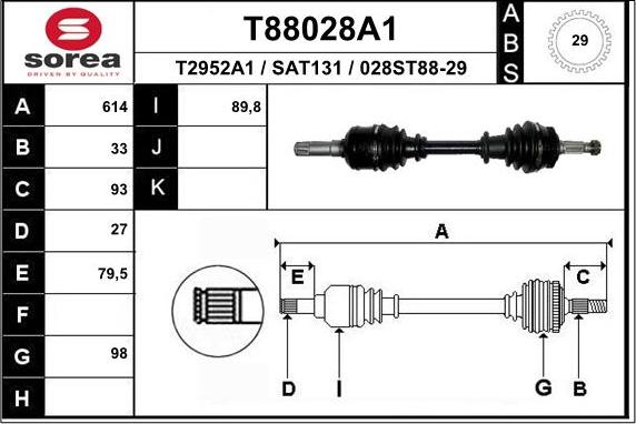 EAI T88028A1 - Sürücü mili furqanavto.az