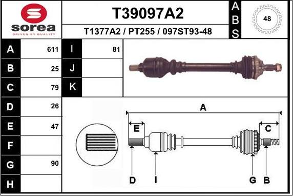 EAI T39097A2 - Sürücü mili furqanavto.az