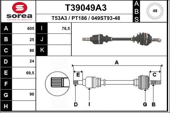 EAI T39049A3 - Sürücü mili furqanavto.az