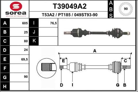 EAI T39049A2 - Sürücü mili furqanavto.az