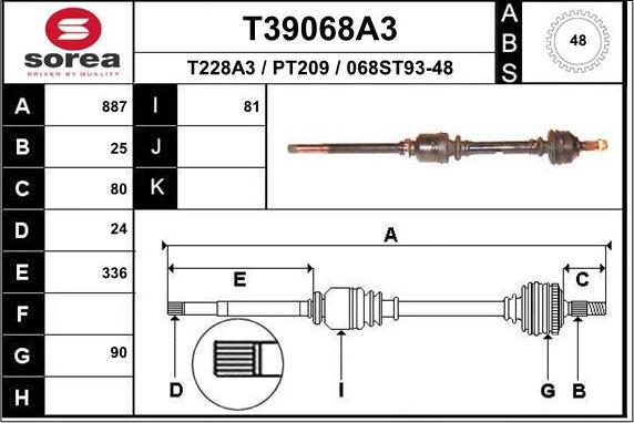 EAI T39068A3 - Sürücü mili furqanavto.az